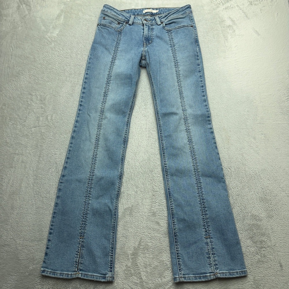 Levis Jeans Womens 27 Blue Superlow Boot Seamed Denim Low Rise Bootcut Pants